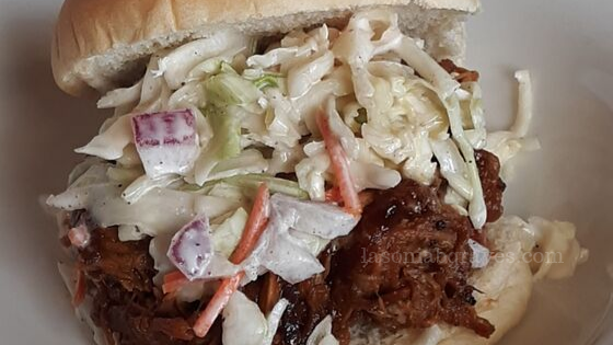 A Pulled Pork Sandwich With Coleslaw